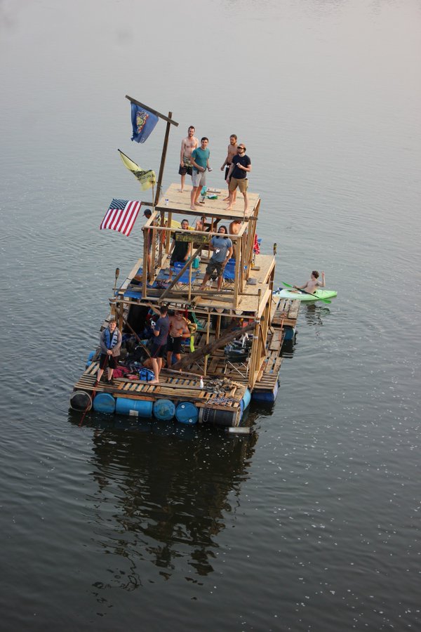 Luke's Raft College Kids Built A Raft And Spend 4-5 Days Every Summer Floating Down ...